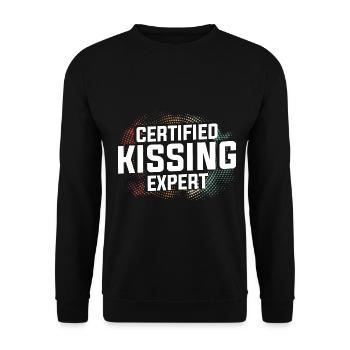 Professional Kisser - Unisex Pullover - Schwarz - Vorne - Alina (178cm) & Michal (187cm)