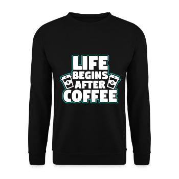 Coffee Espresso Morning Coffee Drinker Americano - Unisex Sweatshirt - black - Front - Alina (178cm) & Michal (187cm)