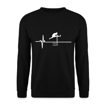 Hurdles Heartbeat Hurdler Pulse Line Track Field - Sweat-shirt Unisexe - noir - Devant - Alina (178cm) & Michal (187cm)