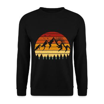 Mountains Vintage - (b) - Unisex Sweatshirt - black - Front - Alina (178cm) & Michal (187cm)