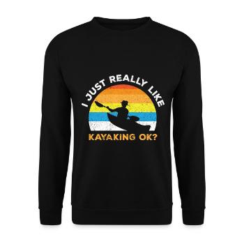 Kayak Boat Canoe Paddle Boat Double Paddle - Unisex Sweatshirt - black - Front - Alina (178cm) & Michal (187cm)