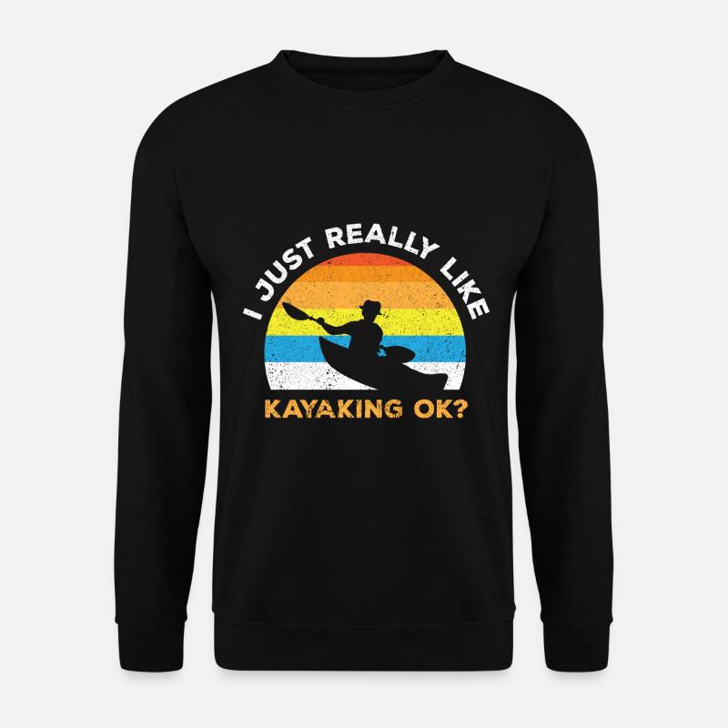 Kajak Boot Kanu Paddelboot Doppelpaddel - Unisex Pullover - Schwarz
