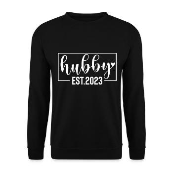 Hubby EST. 2023 - Sweat-shirt Unisexe - noir - Devant - Alina (178cm) & Michal (187cm)