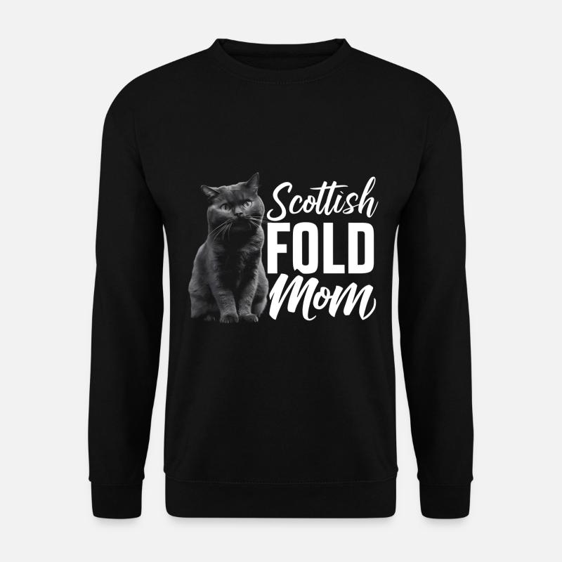 Katze Scottish Fold Geschenk - Unisex Pullover - Schwarz