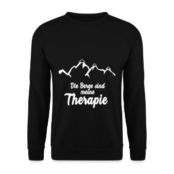 Les montagnes sont le cadeau de désintoxication de mon thérapeute qui dit - Sweat-shirt Unisexe - noir - Devant - Alina (178cm) & Michal (187cm)