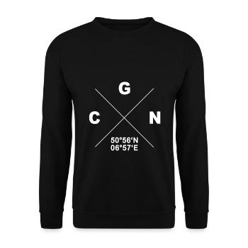 CGN domicile ville coordonnées cadeau Rheinland - Sweat-shirt Unisexe - noir - Devant - Alina (178cm) & Michal (187cm)