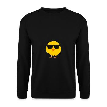 Süßes flauschiges Küken Sonnenbrille Geschenk Spaß - Unisex Pullover - Schwarz - Vorne - Alina (178cm) & Michal (187cm)