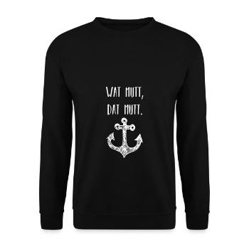 Lustige Sprüche Hamburgisch - Unisex Pullover - Schwarz - Vorne - Alina (178cm) & Michal (187cm)