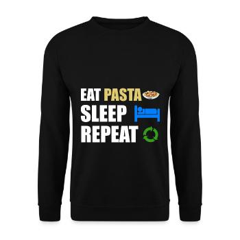 pâtes - Sweat-shirt Unisexe - noir - Devant - Alina (178cm) & Michal (187cm)