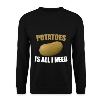 pomme de terre - Sweat-shirt Unisexe - noir - Devant - Alina (178cm) & Michal (187cm)