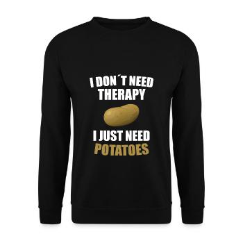 pomme de terre - Sweat-shirt Unisexe - noir - Devant - Alina (178cm) & Michal (187cm)