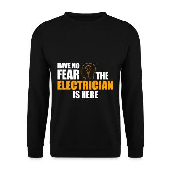 Elektriker - Unisex Pullover - Schwarz - Vorne - Alina (178cm) & Michal (187cm)