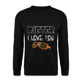 Dieter je t'aime t-shirt idée cadeau - Sweat-shirt Unisexe - noir - Devant - Alina (178cm) & Michal (187cm)