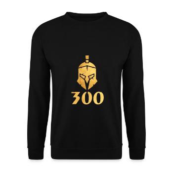 300 Geschenk Geschenkidee - Unisex Pullover - Schwarz - Vorne - Alina (178cm) & Michal (187cm)