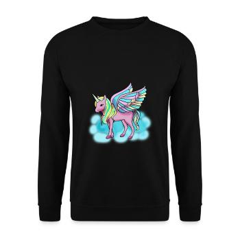 Fairytale Pegasus Flying Unicorn Ladies Girl - Sweat-shirt Unisexe - noir - Devant - Alina (178cm) & Michal (187cm)