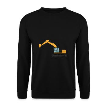 Bagger Excavator Fahrer Geschenk Geschenkidee - Unisex Pullover - Schwarz - Vorne - Alina (178cm) & Michal (187cm)