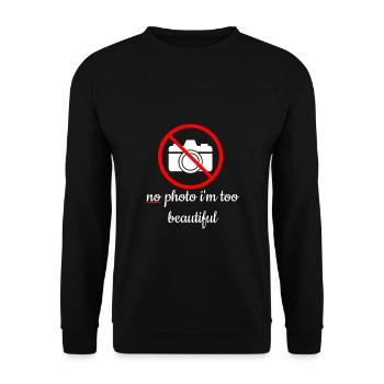 Pas de photo im au cadeau belle idée cadeau - Sweat-shirt Unisexe - noir - Devant - Alina (178cm) & Michal (187cm)
