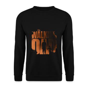 Walking Dad – Lustiger Spruch, Geschenk für Väter - Unisex Pullover - Schwarz - Vorne - Alina (178cm) & Michal (187cm)