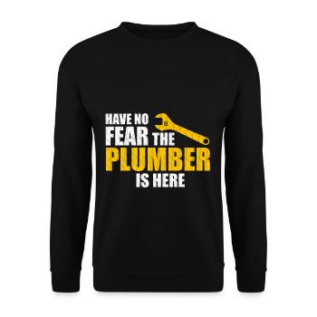 plumber - Unisex Sweatshirt - black - Front - Alina (178cm) & Michal (187cm)