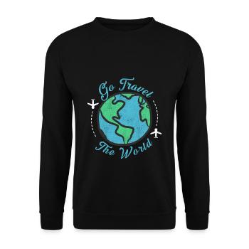 Voyager dans le monde - allez parcourir le monde! - Sweat-shirt Unisexe - noir - Devant - Alina (178cm) & Michal (187cm)
