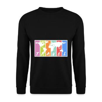 Voyage. Voyage! Voyage - Sweat-shirt Unisexe - noir - Devant - Alina (178cm) & Michal (187cm)