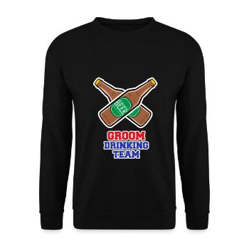 Junggesellen Party Bräutigam Drinking Team Herren - Unisex Pullover - Schwarz - Vorne - Alina (178cm) & Michal (187cm)