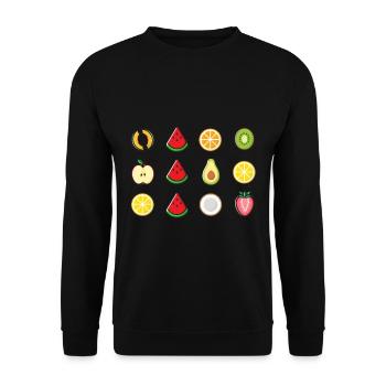 Sommerfrüchte Melonen Jackpot Sommer Geschenkidee - Unisex Pullover - Schwarz - Vorne - Alina (178cm) & Michal (187cm)