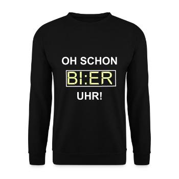 Oh, l'horloge de la bière! - Sweat-shirt Unisexe - noir - Devant - Alina (178cm) & Michal (187cm)
