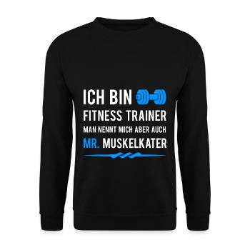 Fitnesstrainer - Unisex Pullover - Schwarz - Vorne - Alina (178cm) & Michal (187cm)
