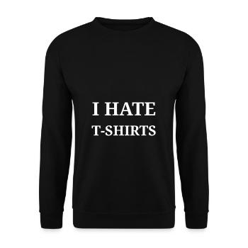 Je déteste les T-shirts - Sweat-shirt Unisexe - noir - Devant - Alina (178cm) & Michal (187cm)