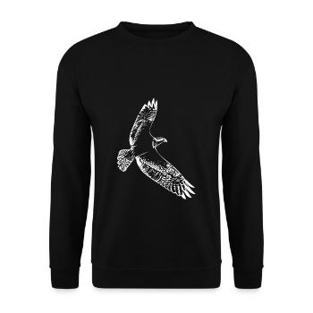 Hawk in flight - Unisex Sweatshirt - black - Front - Alina (178cm) & Michal (187cm)