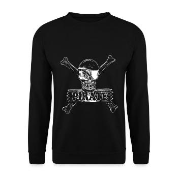 Pirate skull bones - Unisex Sweatshirt - black - Front - Alina (178cm) & Michal (187cm)