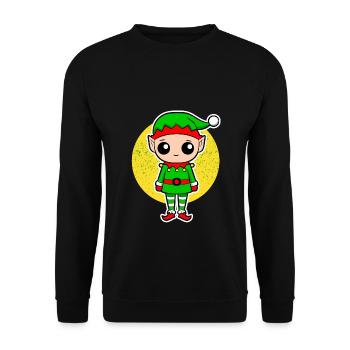 Gnome for Christmas for kids and parents - Unisex Sweatshirt - black - Front - Alina (178cm) & Michal (187cm)