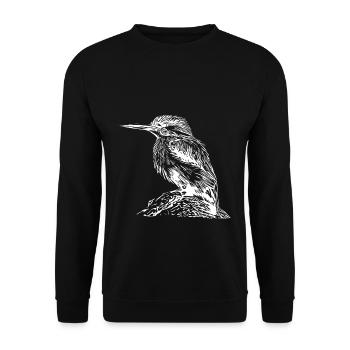 Süsser Eisvogel am Fluss - Unisex Pullover - Schwarz - Vorne - Alina (178cm) & Michal (187cm)