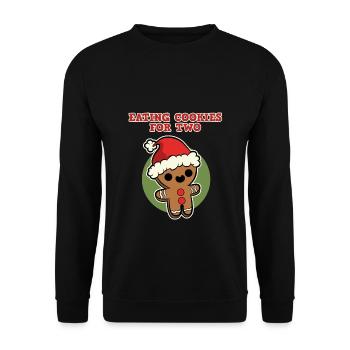 Noël pour les femmes enceintes, manger des biscuits pour deux - Sweat-shirt Unisexe - noir - Devant - Alina (178cm) & Michal (187cm)