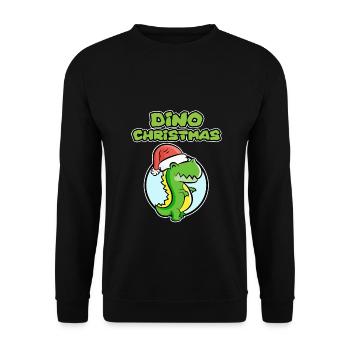 Chemise Dinosaure pour Noël - Dino Christmas - Sweat-shirt Unisexe - noir - Devant - Alina (178cm) & Michal (187cm)