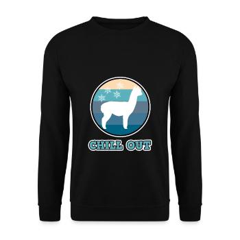 Alpaga pour les femmes - détente avec l'alpaga d'hiver - Sweat-shirt Unisexe - noir - Devant - Alina (178cm) & Michal (187cm)