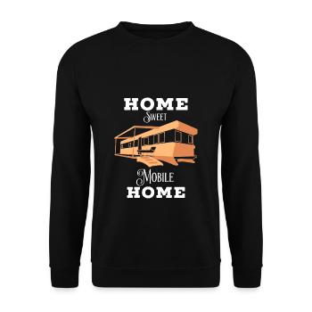 Mobile Home Camping Camping Holiday Saying Gift - Unisex Sweatshirt - black - Front - Alina (178cm) & Michal (187cm)
