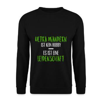 Ultra Wandern Leidenschaft Hobby Wanderung - Unisex Pullover - Schwarz - Vorne - Alina (178cm) & Michal (187cm)