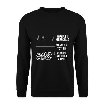 Fallschirm springen - Unisex Pullover - Schwarz - Vorne - Alina (178cm) & Michal (187cm)