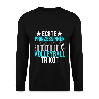 Volleyball Prinzessin Sport lustige Sprüche - Unisex Pullover - Schwarz - Vorne - Alina (178cm) & Michal (187cm)
