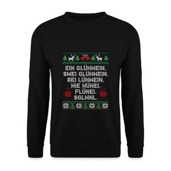 Funny one mulled wine two mulled wine Xmas gift - Unisex Sweatshirt - black - Front - Alina (178cm) & Michal (187cm)
