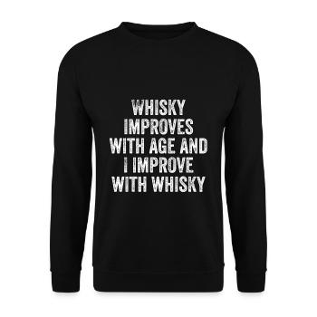 Whisky - Unisex Sweatshirt - black - Front - Alina (178cm) & Michal (187cm)