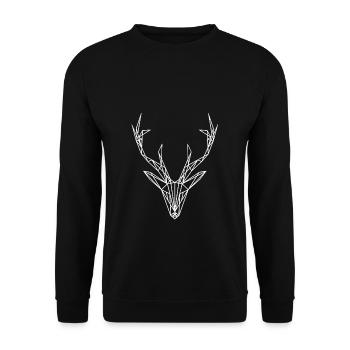 Tête de cerf - Sweat-shirt Unisexe - noir - Devant - Alina (178cm) & Michal (187cm)
