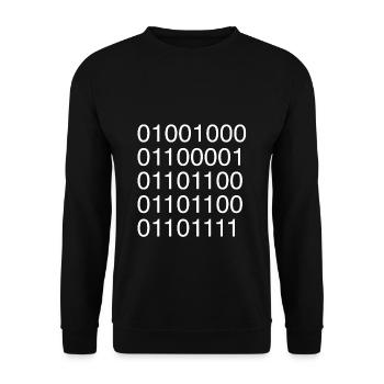 Informatiker ASCII Code Binär - Unisex Pullover - Schwarz - Vorne - Alina (178cm) & Michal (187cm)