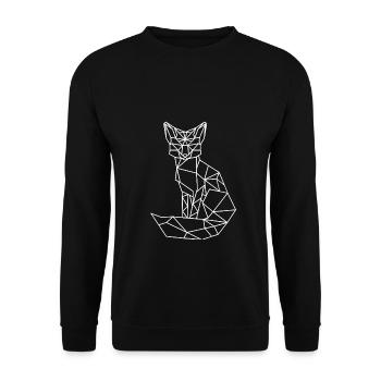 Fox poly - Unisex Sweatshirt - black - Front - Alina (178cm) & Michal (187cm)