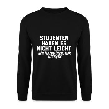 Student - Unisex Pullover - Schwarz - Vorne - Alina (178cm) & Michal (187cm)