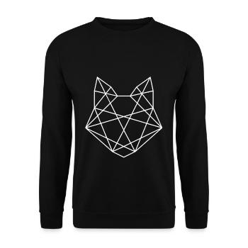 Polyart Katzenkopf - Unisex Pullover - Schwarz - Vorne - Alina (178cm) & Michal (187cm)