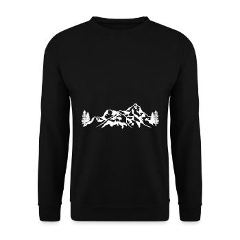 Mountains Alps Mountaineering - Unisex Sweatshirt - black - Front - Alina (178cm) & Michal (187cm)
