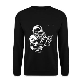 Football Footballspieler American Football - Unisex Pullover - Schwarz - Vorne - Alina (178cm) & Michal (187cm)
